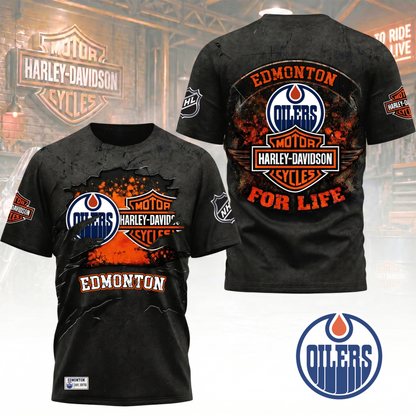 Premium NHL X EO Harley Davidson For Life 3D Shirt NDT VHM 180526
