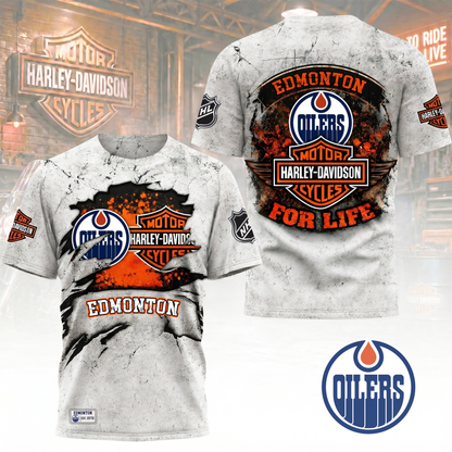 Premium NHL X EO Harley Davidson For Life 3D Shirt NDT VHM 180526