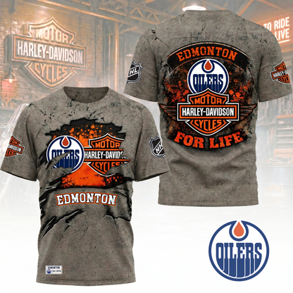 Premium NHL X EO Harley Davidson For Life 3D Shirt NDT VHM 180526