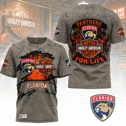 Premium NHL X FP Harley Davidson For Life 3D Shirt NDT VHM 180526