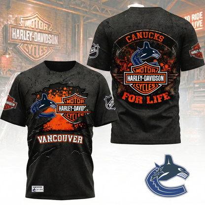 Premium NHL X VC Harley Davidson For Life 3D Shirt NDT VHM 180526