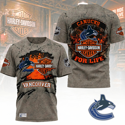 Premium NHL X VC Harley Davidson For Life 3D Shirt NDT VHM 180526