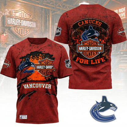 Premium NHL X VC Harley Davidson For Life 3D Shirt NDT VHM 180526