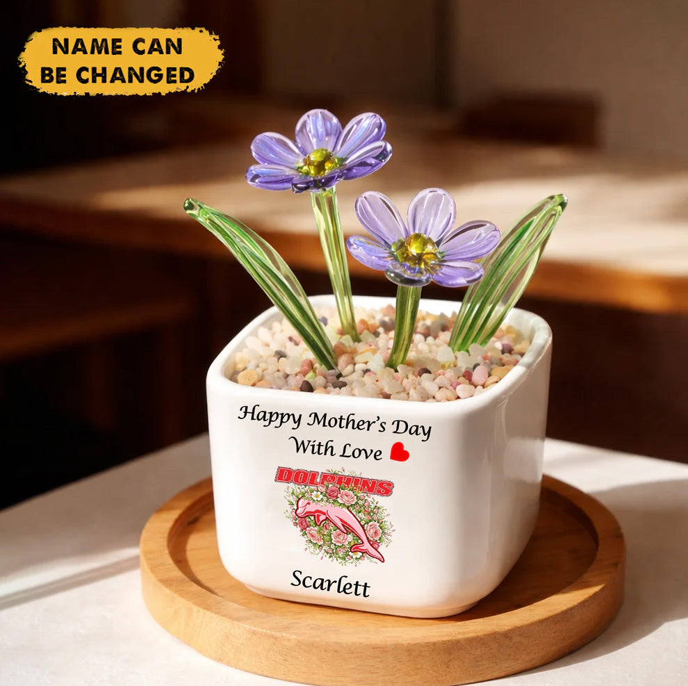 Premium NRL  X D Birth Flowers Of April Glass Pot For Mother NDT NTN