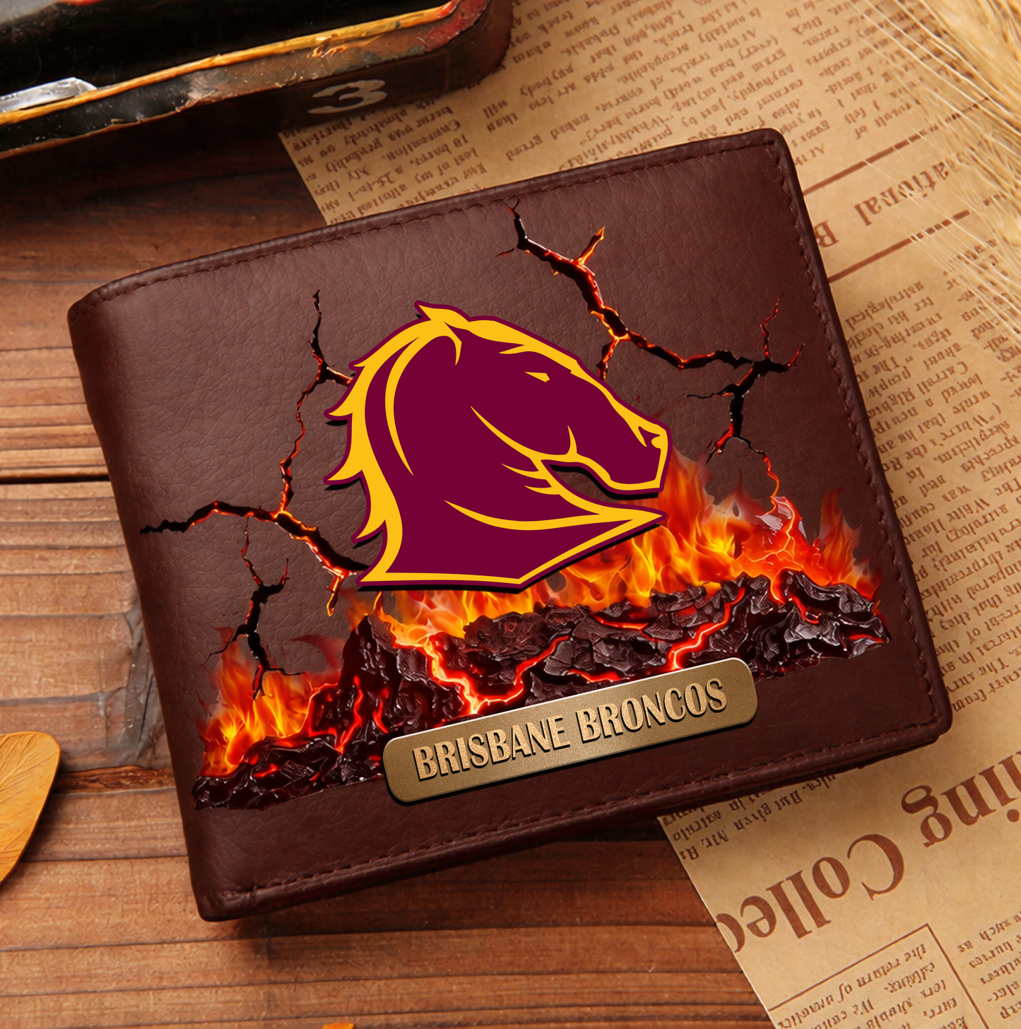 Premium NRL x BB 3D Ember Embossed Lucky Wallet NDT VHM