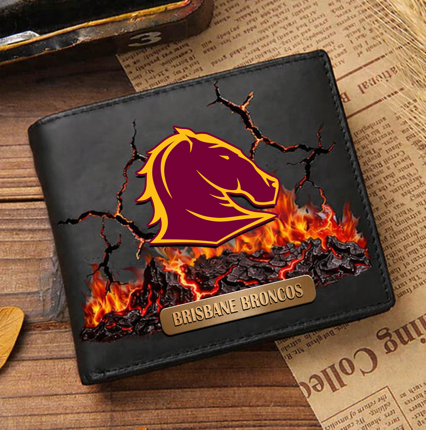 Premium NRL x BB 3D Ember Embossed Lucky Wallet NDT VHM