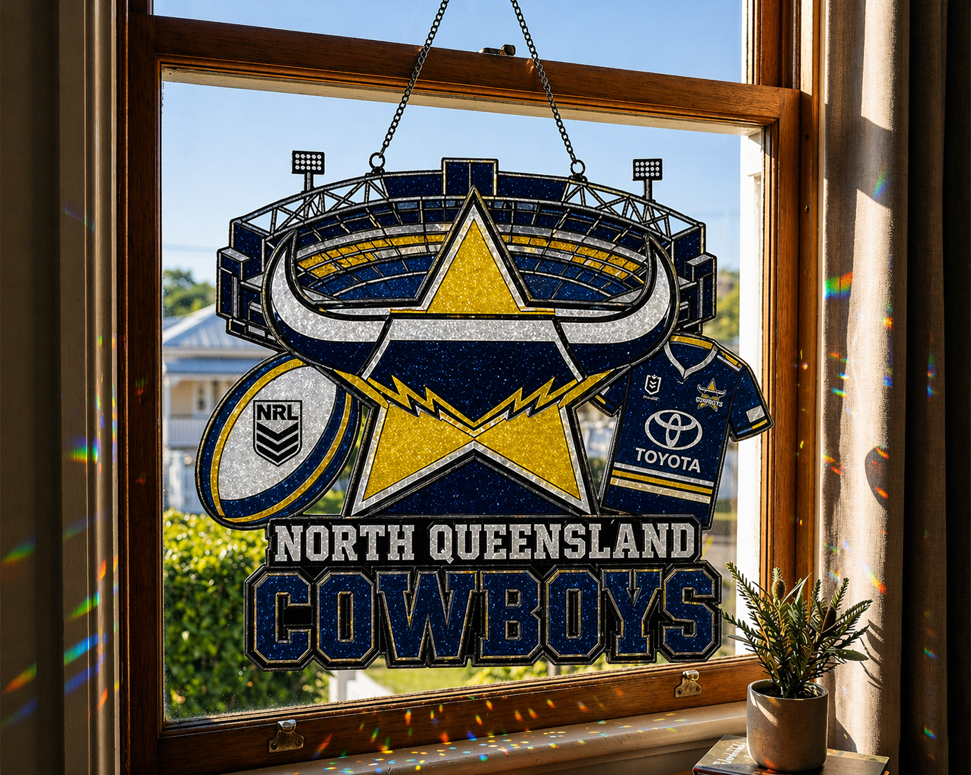 Premium NRL x NQC Game Day Suncatcher NDT LVH 210426
