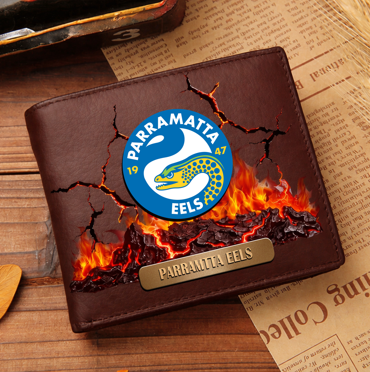 Premium NRL x PE 3D Ember Embossed Lucky Wallet NDT VHM