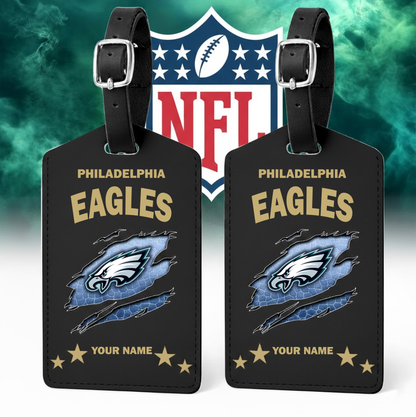 Premium NFL x PE Personalized Leather Luggage Tag NDT VHM 170126
