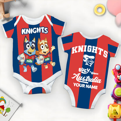 Premium NRL X NK Bluey & Bingo  Baby Romper Custom Name For Kids V4 NDT LVH 230326