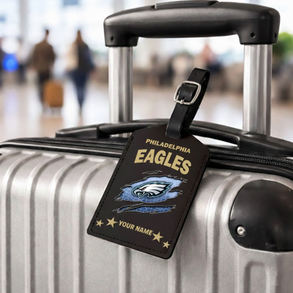 Premium NFL x PE Personalized Leather Luggage Tag NDT VHM 170126