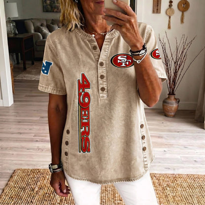 SAN x NFL Womenƒ??s Denim Casual Tops DATND LBN 190526