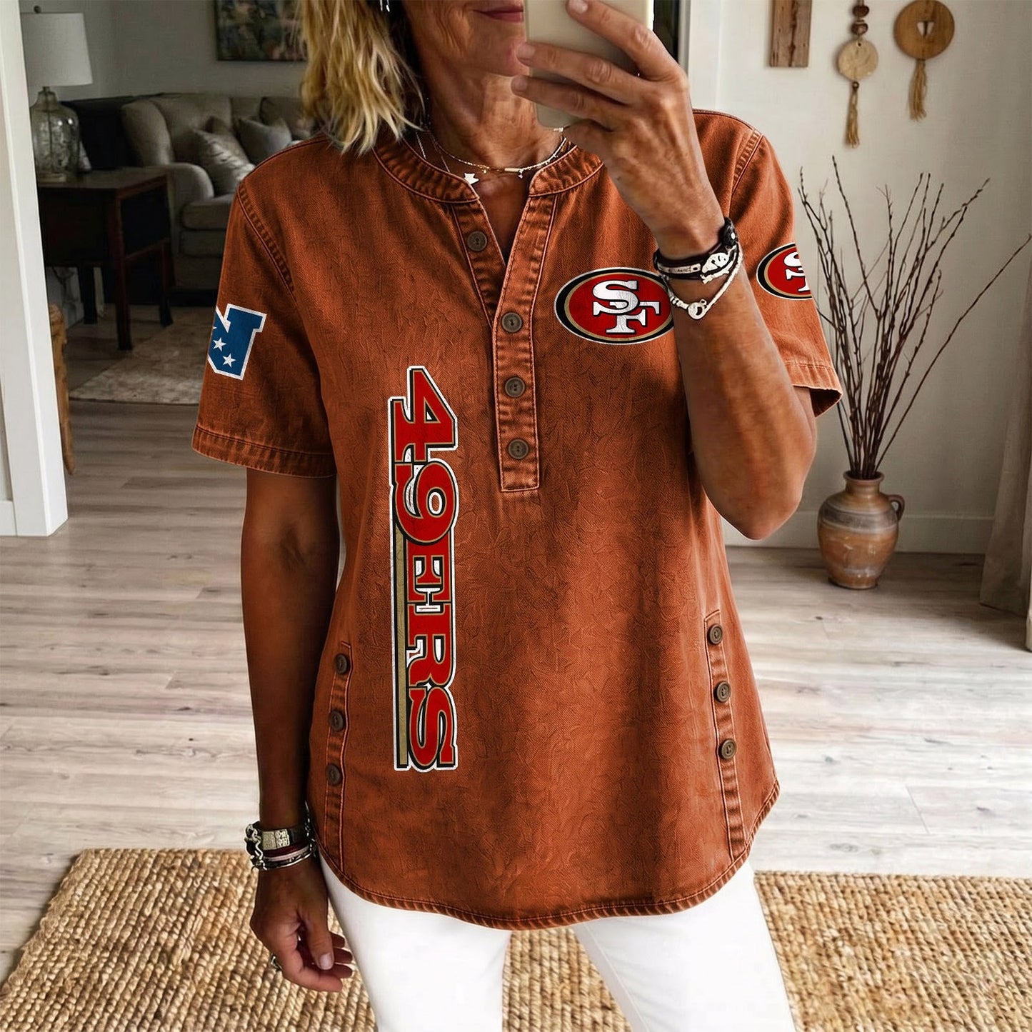 SAN x NFL Womenƒ??s Denim Casual Tops DATND LBN 190526