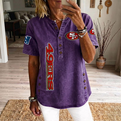 SAN x NFL Womenƒ??s Denim Casual Tops DATND LBN 190526