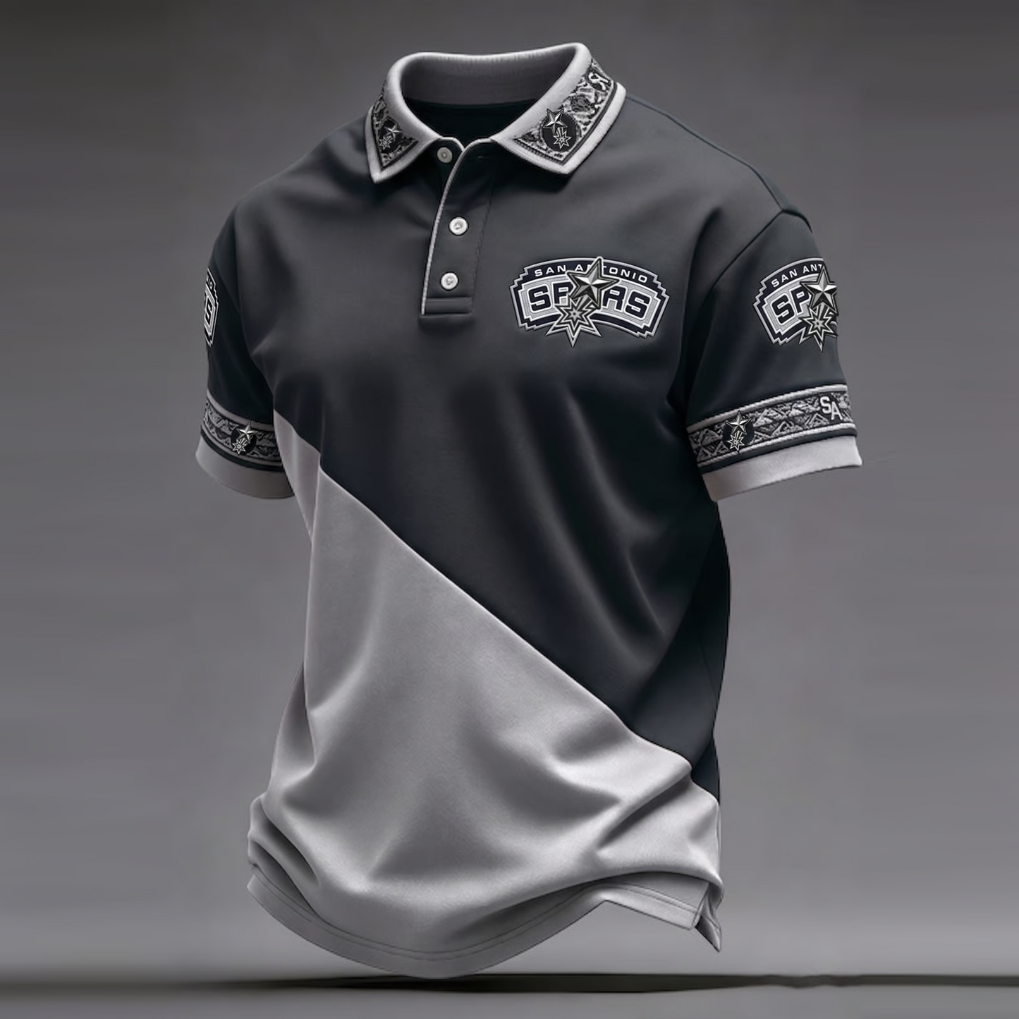 SAS x NBA Men's Basketball Lovers Print Casual Polo V1 0206 DatND DVT