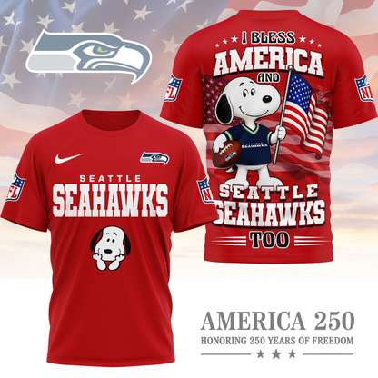 SEA Premium NFL Snoopy America 250 3D Shirt 1706
