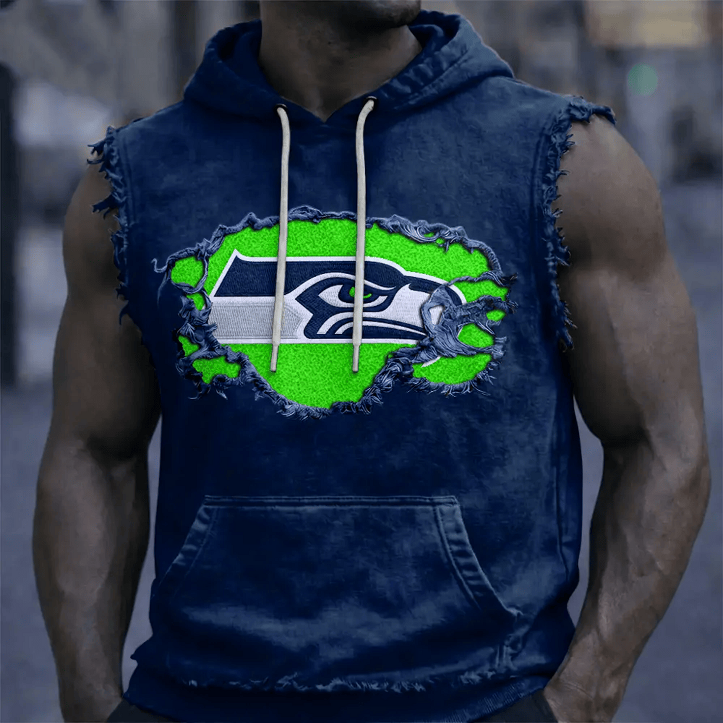 SEA x NFL Menƒ??s Sleeveless Hoodie Tank DATND TANTD 280526