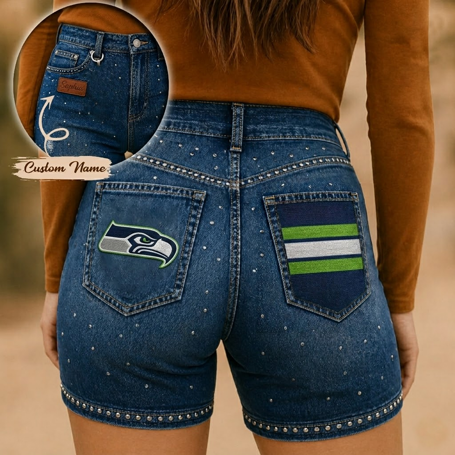 SEA x NFL Premium High Waisted Biker Shorts 0905 DatND DVT