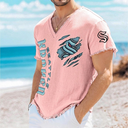 SEA x NHL V-Neck Linen Beach Shirt 1905 DatND DVT