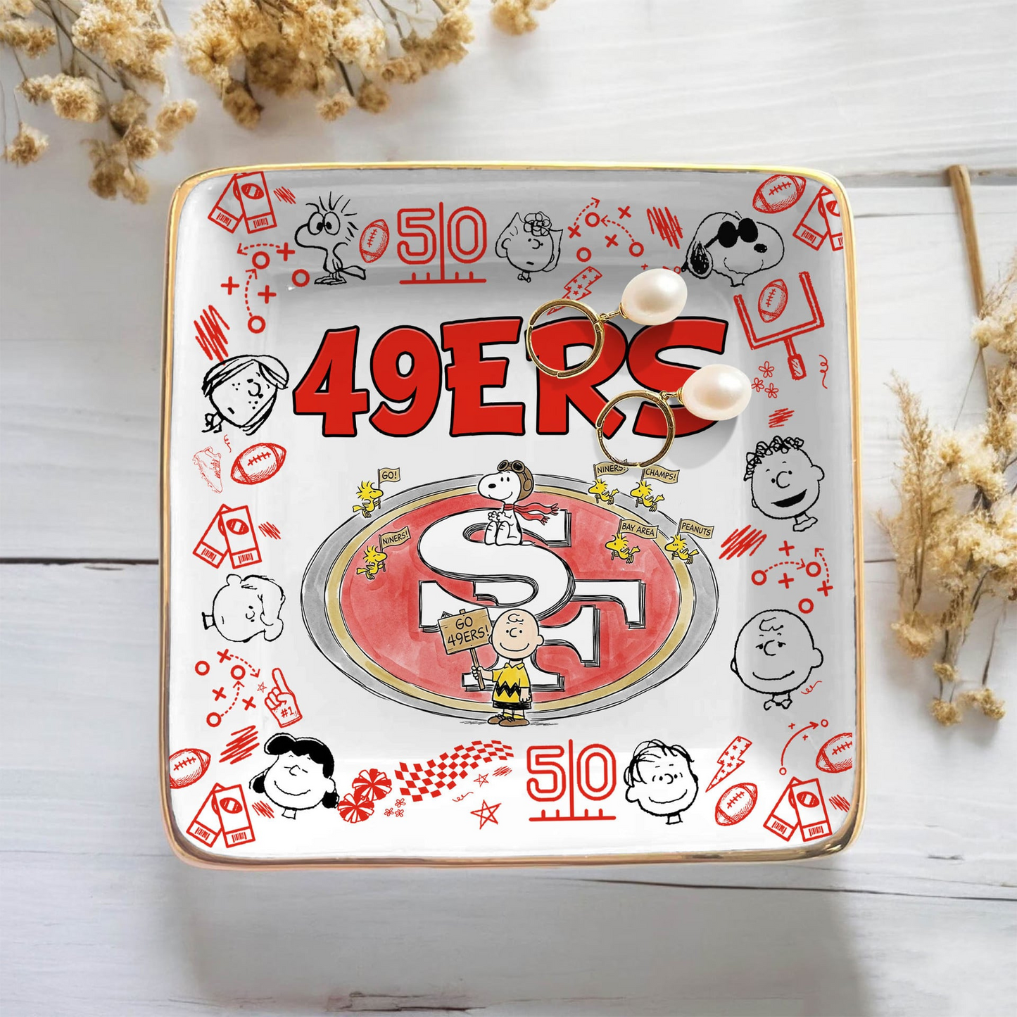 SF x NFL Premium NFL Snoopy Jewelry Dish 0406 DatND DVT