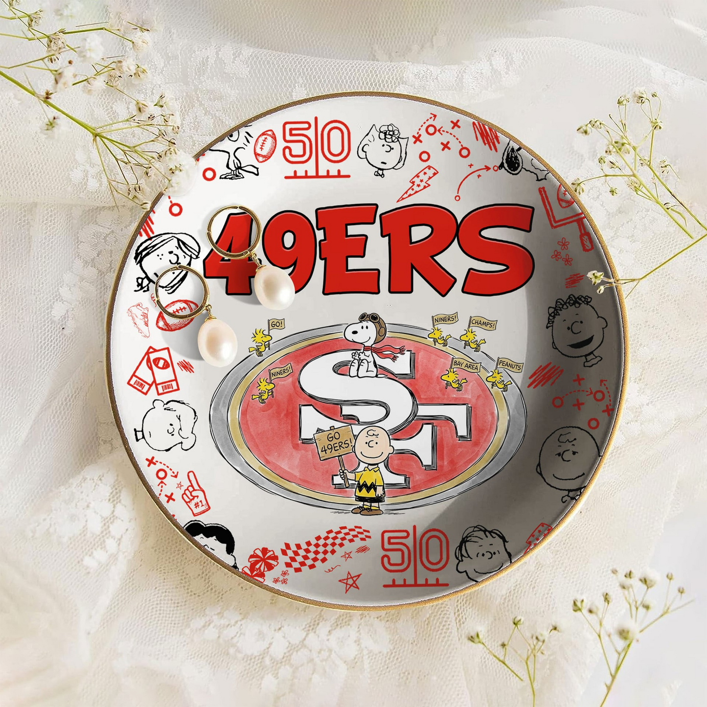 SF x NFL Premium NFL Snoopy Jewelry Dish 0406 DatND DVT