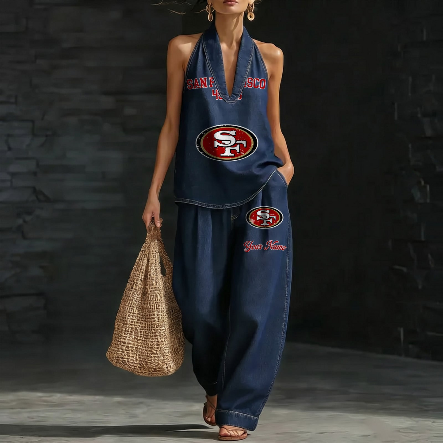 SF x NFL Women's Vintage Washed Denim Suit DATND TANTD 030626