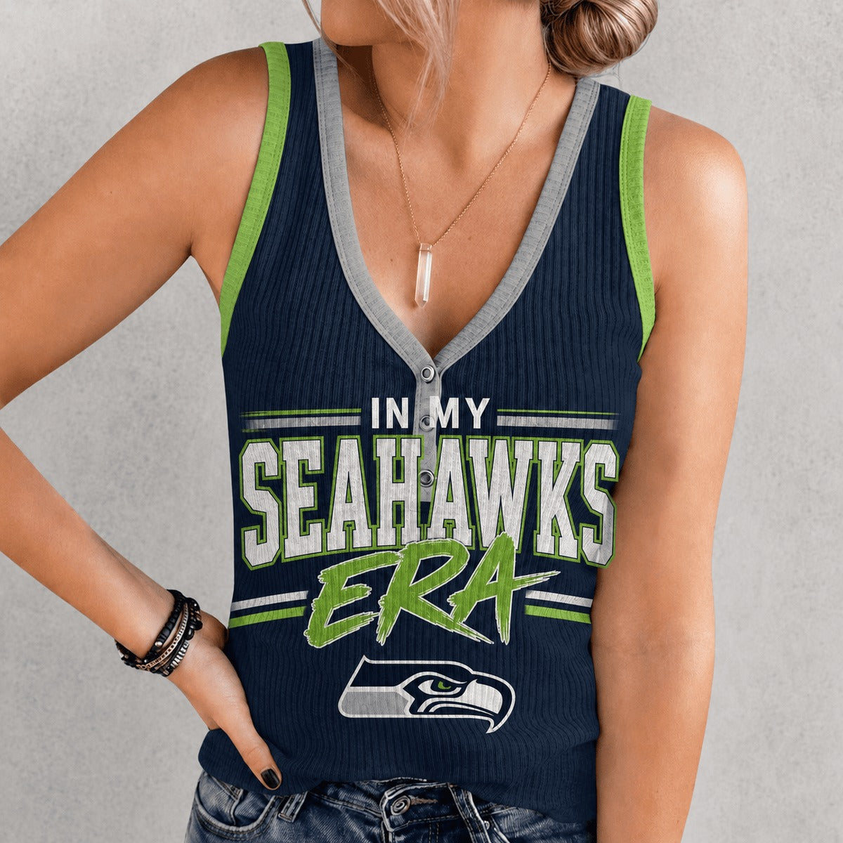 SS x NFL Women V-Neck Ribbed Tank Top Premium Personalized Gift For Fan 250626