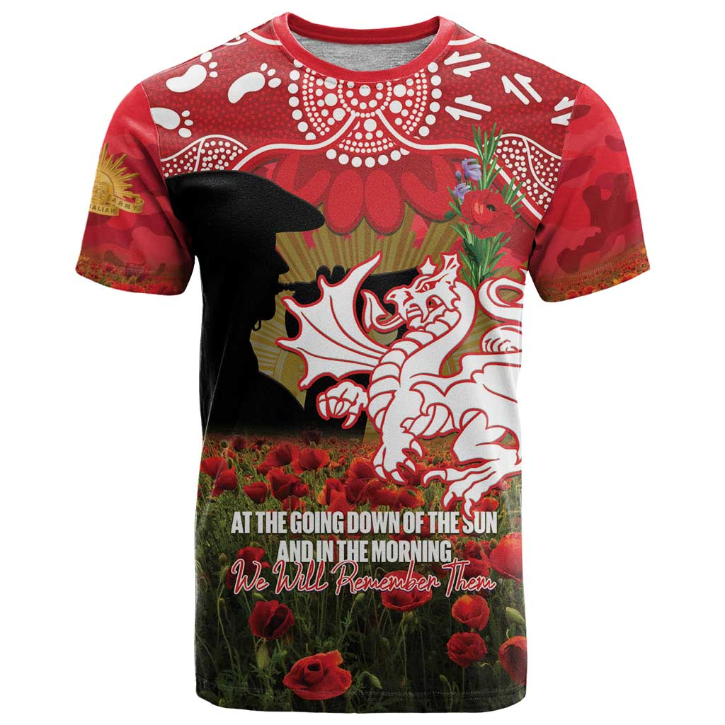 STG x NRL Rugby ANZAC Day Women V-Neck T-Shirt Last Post Poppy We Will Remember Them DatND DVT
