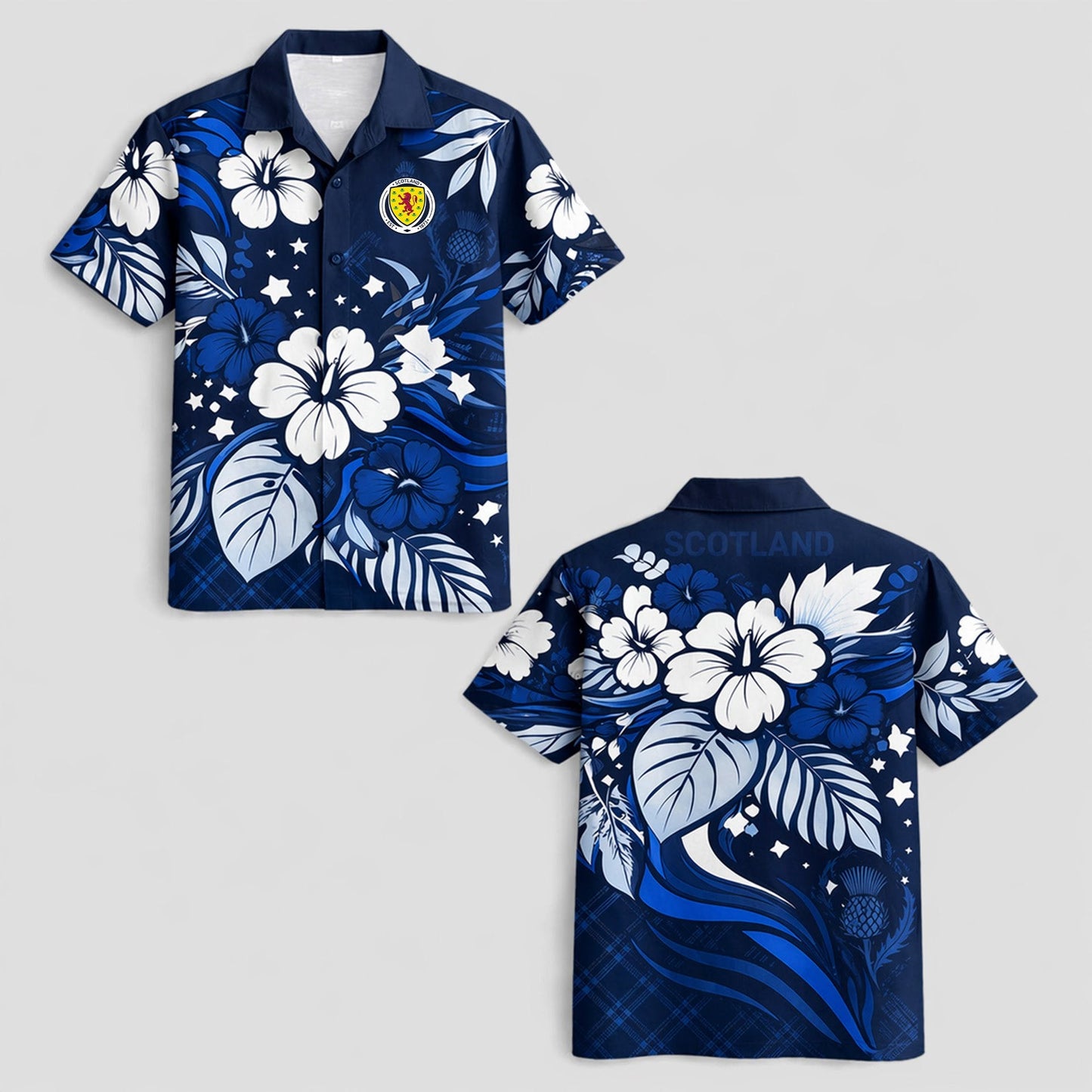 Scotland World Cup 2026 Floral Hawaiian Shirt PVT02 DATND LBN 90526