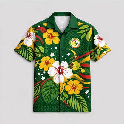 Senegal World Cup 2026 Floral Hawaiian Shirt PVT02 DATND LBN 90526