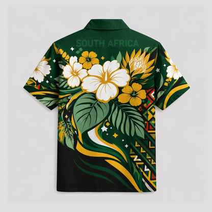 South Africa World Cup 2026 Floral Hawaiian Shirt PVT02 DATND LBN 90526