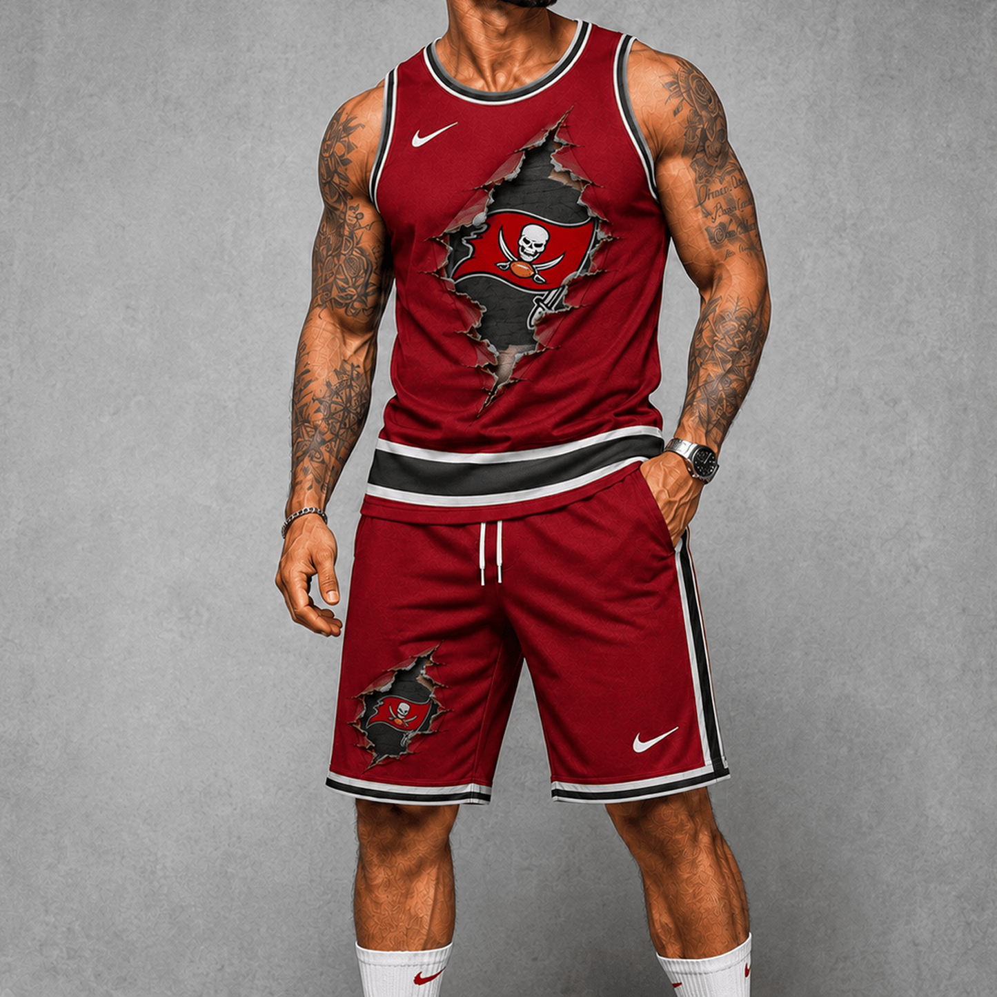 TB Premium NFL Game Day Football Fan Tank Top and Shorts Set 1706