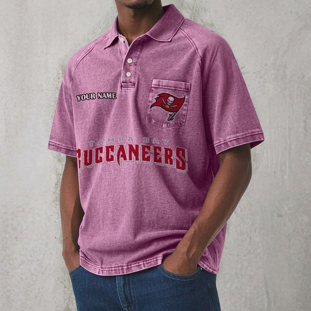 TB x NFL Men's Distressed Turn-Down Collar Polo DATND TANTD 250526