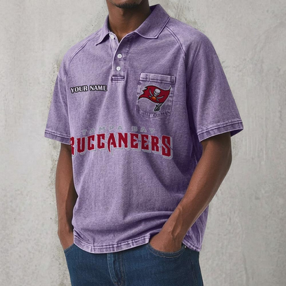 TB x NFL Men's Distressed Turn-Down Collar Polo DATND TANTD 250526