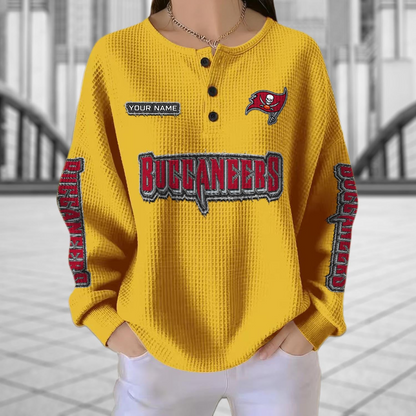 TB x NFL Personalized Waffle Knit Henley Sweatshirt 2005 DatND DVT