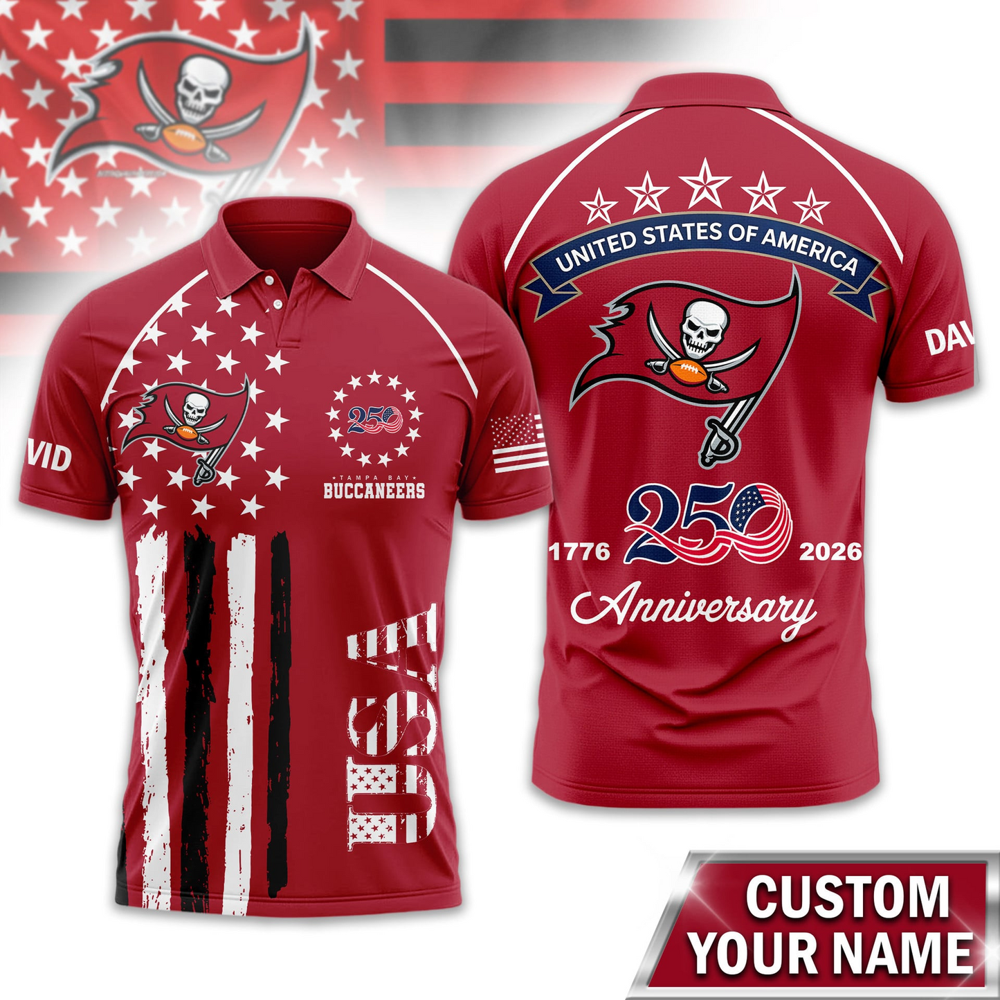 TBB Premium NFL American Semiquincentennial Polo Shirt 010726