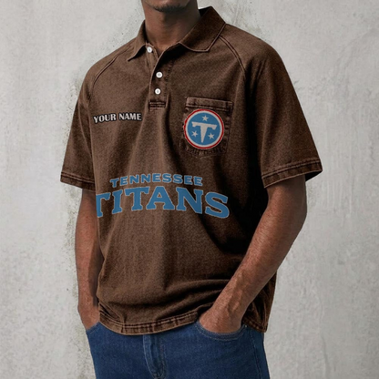 TEN x NFL Men's Distressed Turn-Down Collar Polo DATND TANTD 250526