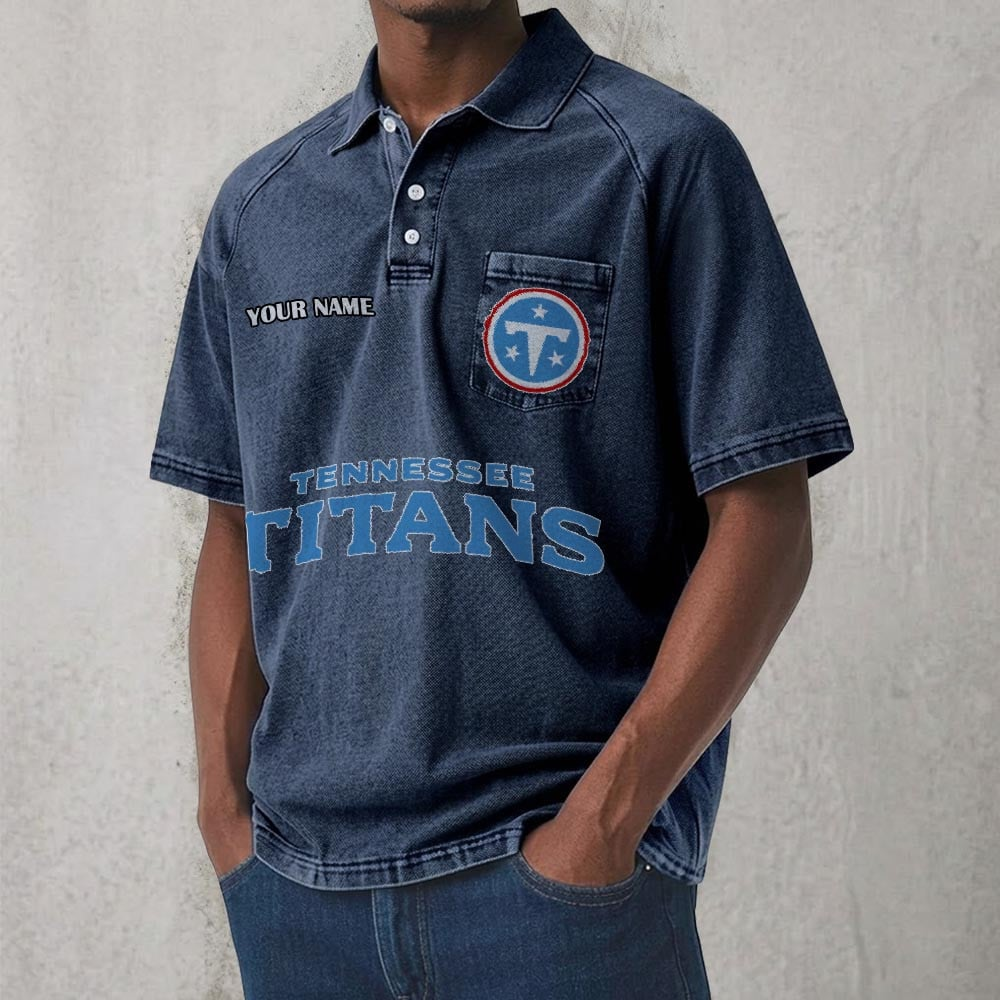 TEN x NFL Men's Distressed Turn-Down Collar Polo DATND TANTD 250526