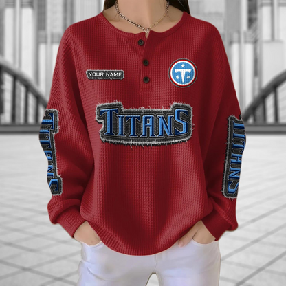 TEN x NFL Personalized Waffle Knit Henley Sweatshirt 2005 DatND DVT