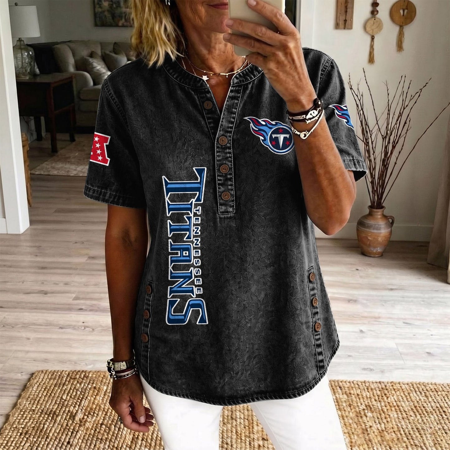 TEN x NFL Womenƒ??s Denim Casual Tops DATND LBN 190526