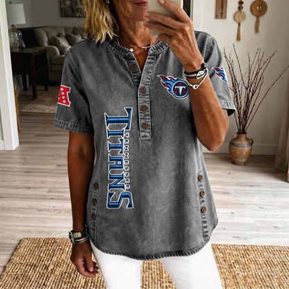 TEN x NFL Womenƒ??s Denim Casual Tops DATND LBN 190526