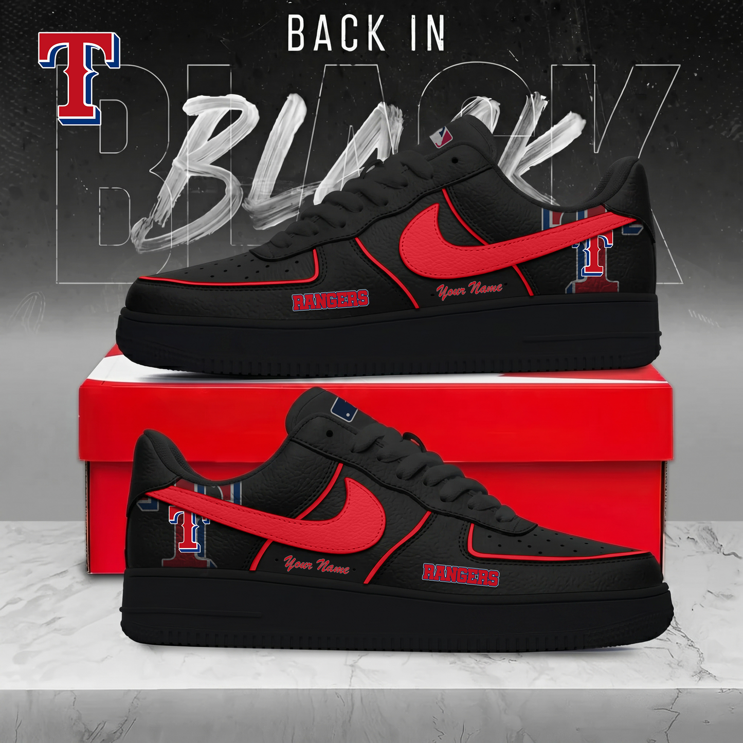 TR x MLB Back In Black AF1 Sneakers 270626