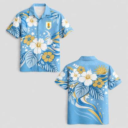 Uruguay World Cup 2026 Floral Hawaiian Shirt PVT02 DATND LBN 90526