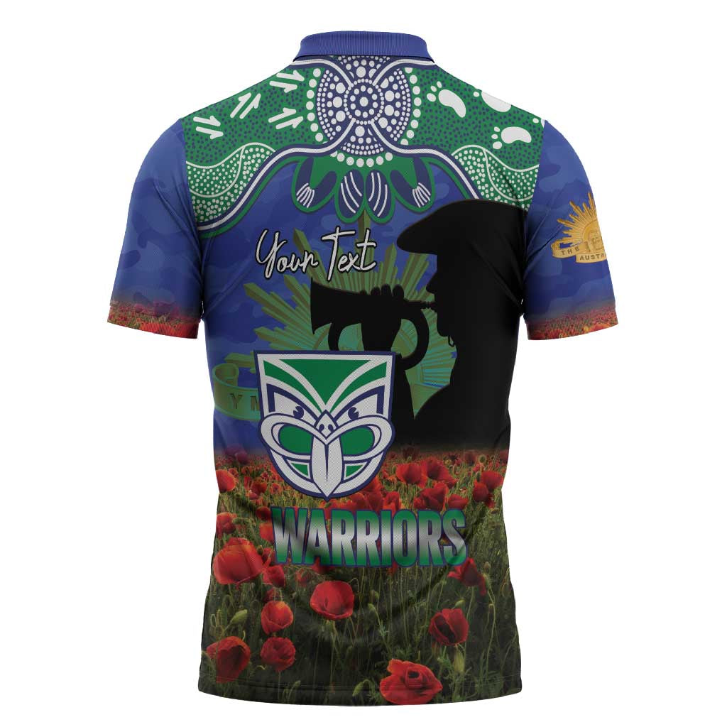 WAR x NRL Rugby ANZAC Day Zipper Polo Shirt Last Post Poppy We Will Remember Them LT14 DatND DVT