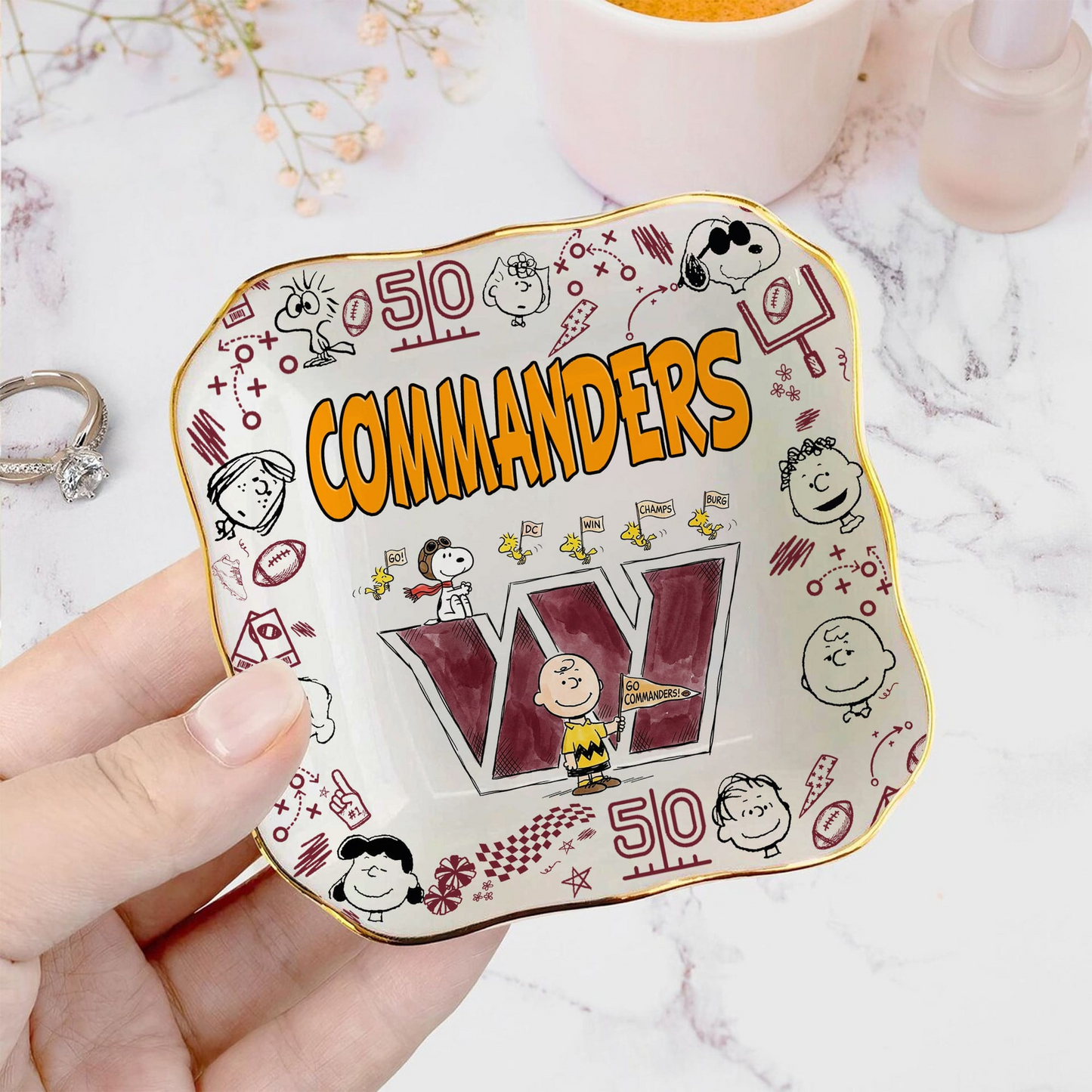 WAS x NFL Premium NFL Snoopy Jewelry Dish 0406 DatND DVT
