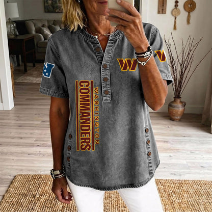 WAS x NFL Womenƒ??s Denim Casual Tops DATND LBN 190526