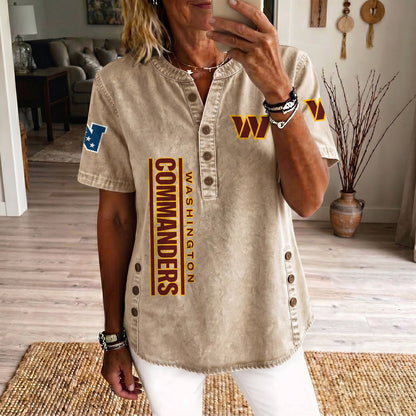 WAS x NFL Womenƒ??s Denim Casual Tops DATND LBN 190526