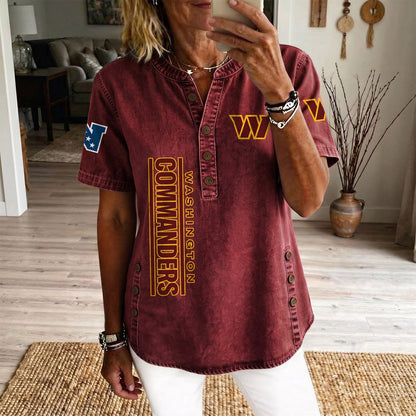 WAS x NFL Womenƒ??s Denim Casual Tops DATND LBN 190526