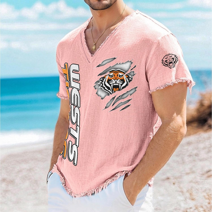 WST x NRL V-Neck Linen Beach Shirt 1905 DatND DVT
