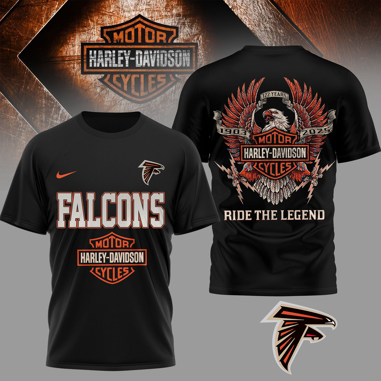 ATL Premium NFL 122 Year Harley Davidson 3D Shirt 2603 DatND DVT